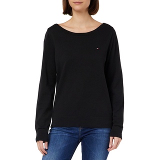 Tommy Hilfiger Damen Pullover Jersey Elegant, Schwarz (Black), S