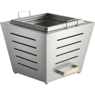 Grill-Welten Rauchfreie Feuerschale aus Edelstahl – Stainless Steel