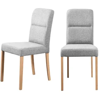 Home Affaire 4-Fußstuhl »Nina Küchenstuhl, Polsterstuhl« (Set) 2 Stk.Gestell Buche Massivholz lackiert, grau