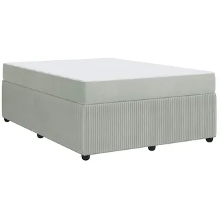 vidaXL Bettrahmen mit Matratze Hellgrau 140 x 200 cm Stoff