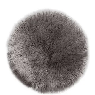 Teppich Wölkchen Teppich aus Lammfellimitat und Schaffell, flauschig, für Schlafzimmer, Wohnzimmer, Krippe, Sofa, Stuhldekoration, Braun, 120 cm – rund