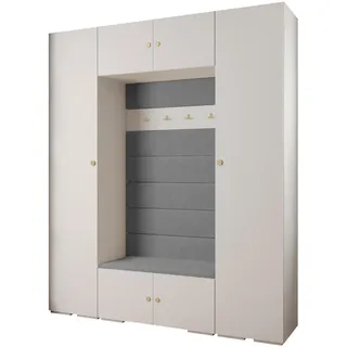 Abiks Möbel Garderoben-Set 236,7/200/47 , Metall , Nachbildung , 10 Fächer , 200x236.7x47 cm , Garderobe, Garderoben-Sets & Garderoben-Serien, Garderoben-Sets
