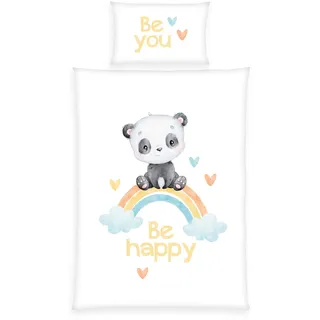 Herding Bettwäsche-Set Regenbogen Panda Bettwäsche MADE IN GREEN , Maße cm B: 100 H: 1