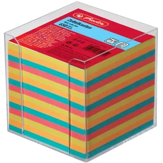 Herlitz 1600253 Zettelkasten 9x9x9cm transparent 650 Blatt farbig