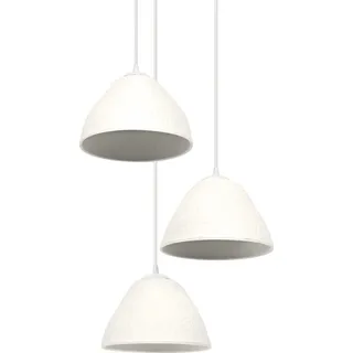 OSRAM Pendelleuchte 3-flammig Decor Camel Bell weiß aus Metall und Pappmaschee, E14, 437 mm Durchmesser, Schirm aus recyceltem Material, nachhaltig durch austauschbare Lichtquelle, einfache Montage - Weiß
