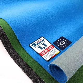 Primaflor Rasenteppich Park Blau 400 x 300 cm | 8 mm | UV-stabilisiert | wasserdurchlässig | Noppenrücken | schnelltrocknend | Rasenteppich nach Maß | Outdoor Bodenbelag für Eingang und Flur