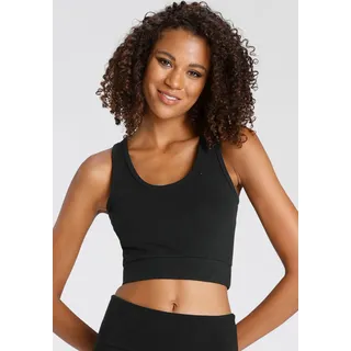 LASCANA ACTIVE Sporttop Crop-Top mit breiten Trägern, schwarz