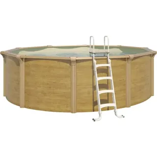 Aufstellpool Stahlwandpool-Set Steely Supreme Wood rund Ø 460x130 cm inkl. Sandf