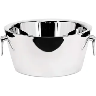 Edzard Kühler Ontario (Ø 38 cm, groß) aus Edelstahl - Flaschenkühler, Sektkühler doppelwandig - Getränkekühler für 5 Flaschen - Schale für Sekt & Eiswürfel - Weinkühler mit Griffen