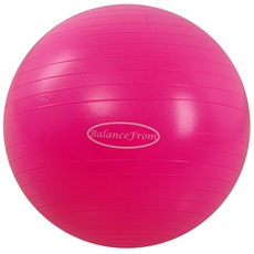 BalanceFrom Anti-Platz- und Rutschfester Gymnastikball Yoga-Ball Fitnessball Geburtsball mit Schnellpumpe, 0,9 kg Kapazität (38-45 cm, S, Rosa)