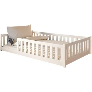 Kids Collective Jugendbett Bodenbett 120 x 200 cm Kiefer massiv weiß