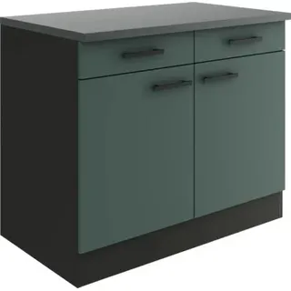 Optifit Unterschrank mit Schublade und Drehtür Verona405 BxTxH 100 x 60 x 84,8 cm grün matt zerlegt KUVE U106-9+ - Grün