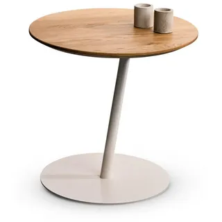 M2 Kollektion Xora Beistelltisch , Wildeiche , Holz, Metall , Wildeiche , massiv , rund , 50x49x50 cm , einfacher Aufbau , Wohnzimmer, Wohnzimmertische, Beistelltische, Beistelltische Metall