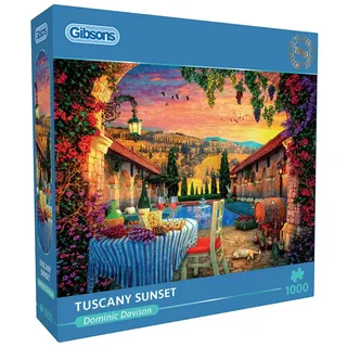 Gibsons Puzzle Tuscany Sunset 1000 Teile - bunte Landschaft Puzzle