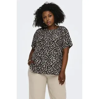 ONLY CARMAKOMA Shirtbluse »CARVICA SS TOP WVN NOOS« Materialmix, regular fit, schwarz-weiß