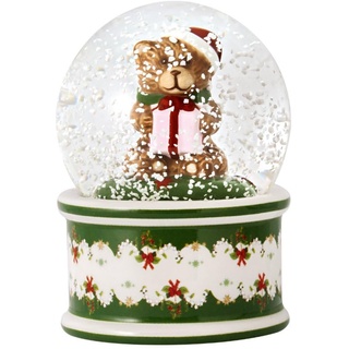 Villeroy & Boch Christmas Toys Schneekugel klein Bär 6,5 x 6,5 x 9 cm, Mehrfarbig, Spülmaschinenfest, Mikrowellengeeignet, Weihnachtsdekoration, Porzellan und Glas