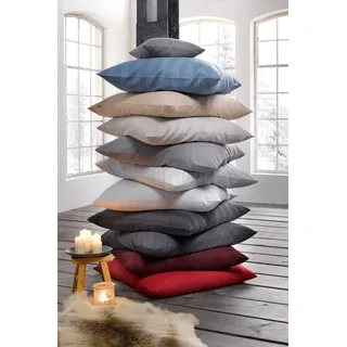 2 Stück Fleuresse Edelflanell Kissenbezüge 40x40 40x80 Lech Fischgrätmuster DP - mehrfarbig - 40 cm x 40 cm