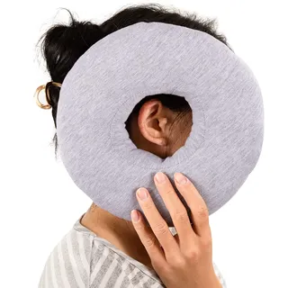 UKTYUAS Piercing Kissen Mit Loch,Für Ohr Gegen Ohrenschmerzen,Donut Kissen,Ohrkissen,Sleepingring Für Seitenschläfer Zur Schmerzlinderung Im Ohr,Kissen Seitenschläfer,Donut Ohrenkissen(Grau)