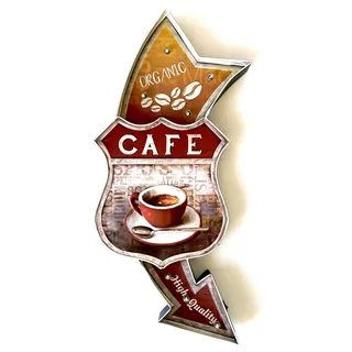 DiiliHiiri Leuchtschild Retro-Schild Wandschild im Vintage-Stil LED Schild für Cafe Pub Dekoschild Zubehör für Wohnkultur 50er Jahre Haus Dekoration Retro Leuchtkasten Metallhandwerk