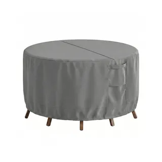 Vailge Runde Abdeckungen für Terrassenmöbel, 100 % wasserdicht, für Outdoor-Tisch- und Stuhl-Sets, nicht verblassend, UV-beständig, 183,9 cm Durchmesser, 71,1 cm hoch, Grau