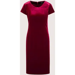 Sommerkleid MADELEINE "Etuikleid Kurzarm Samtkleid in Midilänge", Damen, Gr. 42, N-Gr, rot (rubinrot), Obermaterial: 90% Polyester PES. 10% Elasthan EL., Modern, normal, Kleider Sommerkleid, Samtkleid