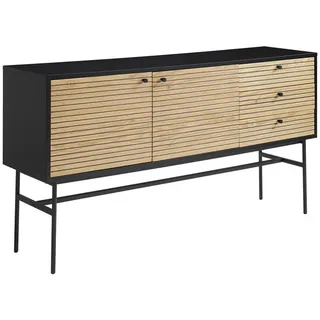 SalesFever Sideboard Schwarz/Eiche