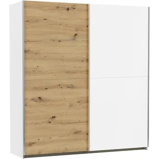 Rauch Schwebetürenschrank »Kleiderschrank Schrank Garderobe SATURN mit 3 Ausstattungsvarianten« 3 verschiedene Ausstattungsvarianten Griffe aus Metall MADE IN GERMANY, weiß