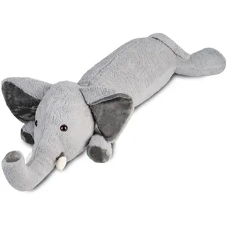Nuffeldöns Seitenschläferkissen Elefant für Kinder, Kuschelkissen, Kuscheltier XXL Plüschtier, Stofftier, Schmusekissen, Grau 100cm