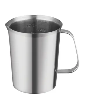 CURTA 18/8 Edelstahl-Messbecher mit Griff und Ausguss, 500 ml (2 Tassen16 oz)