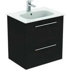 Ideal Standard i.life A Möbelpaket m. Waschtisch 60cm, u. Schrank, Griff chrom, K8741, Farbe: Carbongrau