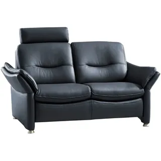 Hukla Couch hochwertiges Glattleder 2-Sitzer Blau