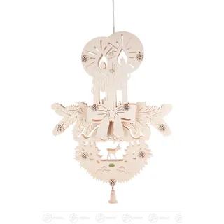 Fensterschmuck Fensterbild Kerzen mit Reh, elektr. Beleuchtung Breite x Höhe ca 34 cmx50 cm NEU - Naturbelassen