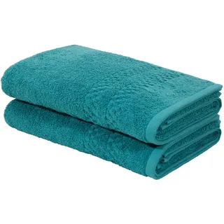OTTO home Duschtücher "Regona, Duschtücher 70x140cm, flauschig und weich, 500 gr/m2" Premium Handtücher mit Bordüre, Set, 100% Baumwolle, 5 Jahre Garantie, petrol