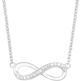 s.Oliver Silberkette »Infinity/Unendlichkeit« mit Infinity Anhänger für Damen, Zirkonia (synth.), silberfarben