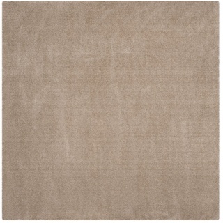 SAFAVIEH Zottelig Teppich für Wohnzimmer, Esszimmer, Schlafzimmer - Velvet Shag Collection, Kurzer Flor, Hell beige, 91 X 152 cm