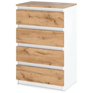 stiv möbel KOSETO Kommode mit 4 Schubladen - 60 cm - für Wohnzimmer und Schlafzimmer, Kratzfeste Oberfläche, Griffloses Design, Pflegeleicht, Modern Design