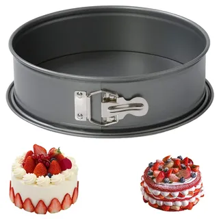 HQILRRA Springform 18cm rund,Kuchenform rund,Springform,Auslaufsichere,Antihaftbeschichtung,Für Geburtstagsfeiern, Hochzeiten,Käsekuchen, Mehrschichtige Torte(18cm X 20cm X 6.5cm)