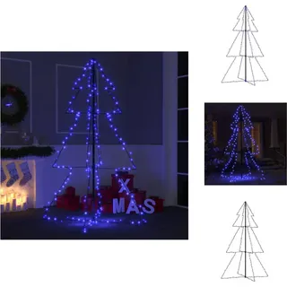 vidaXL Weihnachtsbaum in Kegelform 200 LEDs Indoor Outdoor 98x150 cm - Weihnachtsbäume - Blau