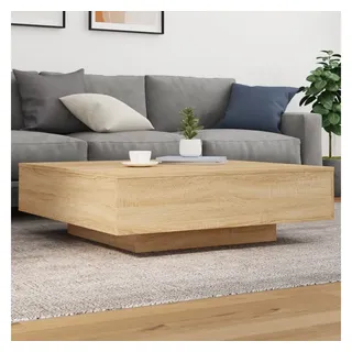 vidaXL Couchtisch mit LED-Leuchten Braun Eiche 100 x 100 x 31 cm