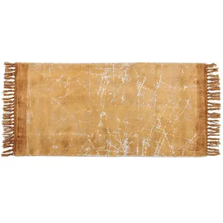 Beliani Kurzflor-Teppich Hanli 150/80 cm , Orange , Naturmaterialen , Abstrakt , Rechteckig , 80x150 cm , Teppiche und Böden, Teppiche, Orientteppiche