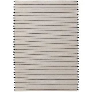 Kunstloft Baumwollteppich Bo Ivory 200x300 cm , Beige , Textil , Rauten , Rechteckig , 200x1 cm , Gots , für Fußbodenheizung geeignet , Teppiche und Böden, Teppiche