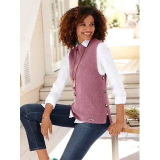 Pullunder CASUAL LOOKS "Pullunder", Damen, Gr. 42, rosa (altrosa), 50% Baumwolle, 50% Polyacryl, unifarben, Pullover Pullunder