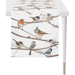 APELT Tischläufer Winterwelt, Baumwolle Vögel Größe 46x135 cm