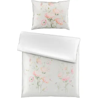 Fleuresse Bettwäsche , Gelb, Grün, Rosa, Weiß, Beige , Textil , Blume , 140x200 cm , Heimtextilien, Bettwäsche & Leintücher, Bettwäsche