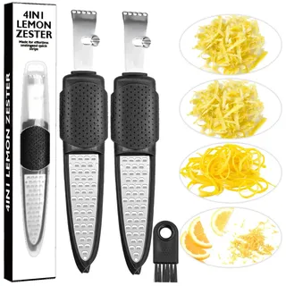 ELNLE Zester Reibe Käsereibe Zestenreißer Zitronenreibe Edelstahl Zestenschneider Küchenreibe Parmesanreibe Zitronen Zester Zitronenschaber für Zitronen Orangenschäle Peeling Küche Gadgets