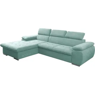 moeblo Ecksofa mit Schlaffunktion und Bettkasten, Couch für Wohnzimmer, Schlafsofa Sofagarnitur Sofa Eckcouch L-Form Wohnlandschaft mit Bettfunktion NILU... - Türkis
