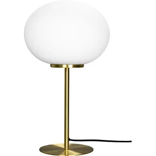 Tischlampe, Tischleuchte, Nachttischlampe, Schreibtischlampe, LED Leselampe, Queen Opal Messing - Weiß, Gold