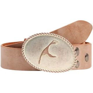 Ledergürtel RETTUNGSRING GÜRTEL, Damen, Gr. 100, beige (natur), Leder, unifarben, Gürtel Ledergürtel, mit austauschbarer Schließe »Sylt Rosa«