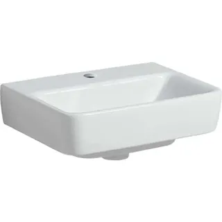 Geberit Renova Plan, Handwaschbecken, 45x34 cm, 1 Hahnloch, ohne Überlauf, 501625, 501.625.00.1, Farbe: Weiß