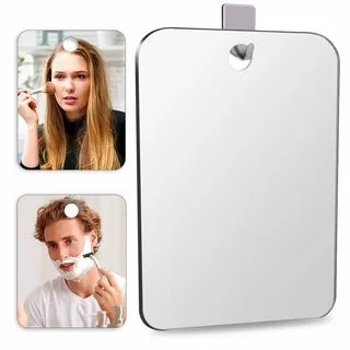 TELAIN Duschspiegel Unzerbrechlich Plexiglasspiegel, Tragbarer Rasierspiegel Für Bad Und Reisen, Sichere Wandmontage Spiegel 10.8x7 Zoll, Perfekt Für Schränke Und Büros
